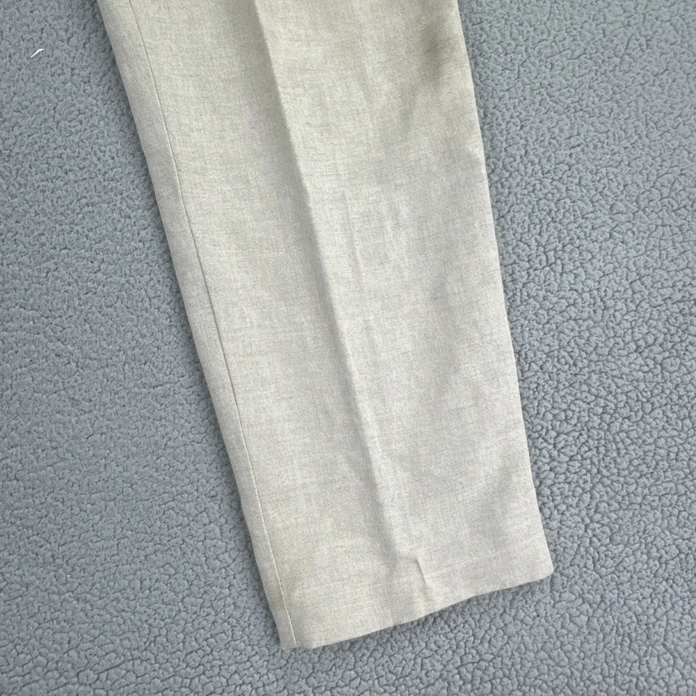 VTG Dockers No Wrinkle Linen Blend Pants Men 36x32 Beige Khakis Relaxed Pleated